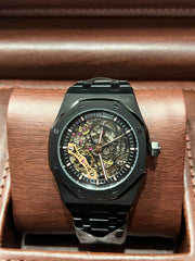 Royal Oak Double Balance Wheel Open Blue Skeleton Dial Automatic Mens Watch