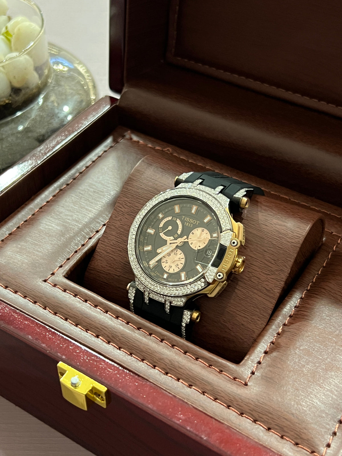 T-Race Moissanite Diamond Chronograph Rose-Gold Men's Watch