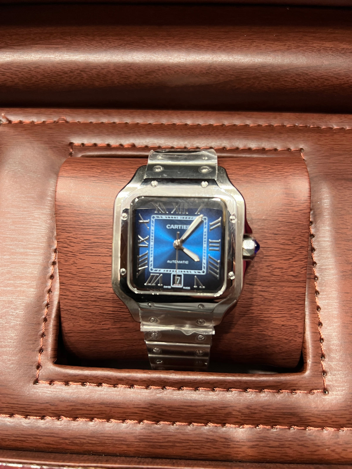 Santos De Cartier Blue Men's Watch