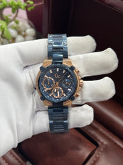 Collection Chronograph Ladies’ Blue Stainless Steel Bracelet Watch with Blue Dial