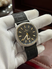 Piere Renee Gold - Black sleek watch with Moissanite Diamonds